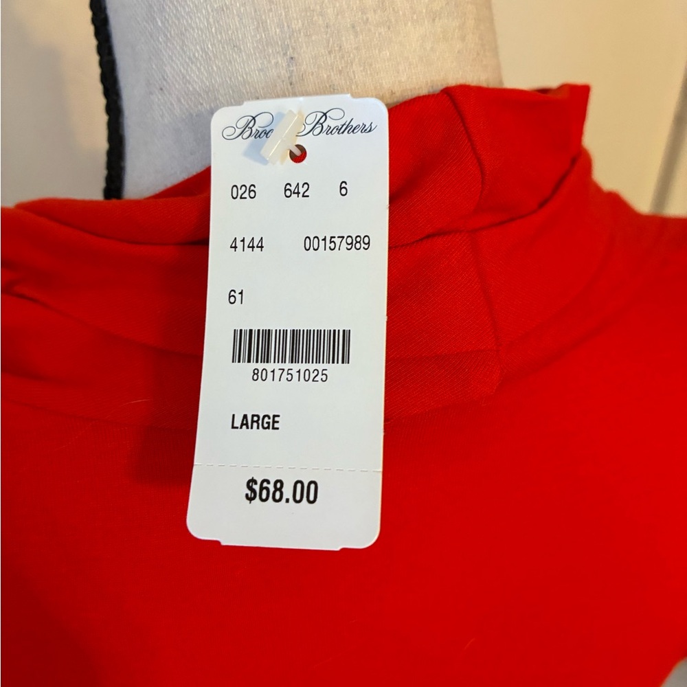 Brooks Brothers Vibrant Red Women's Faux Wrap Blouse - Picture 7 of 8